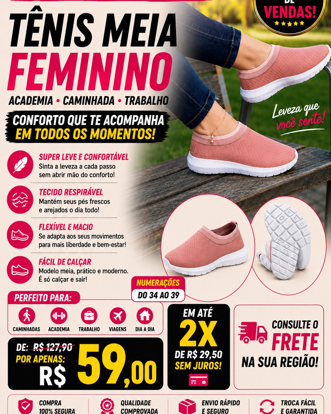 Tênis Feminino Academia