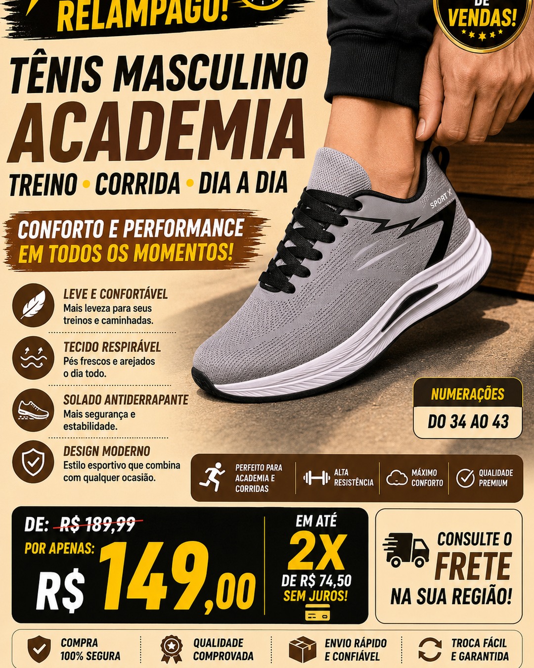 Tênis Masculino Sport Branco