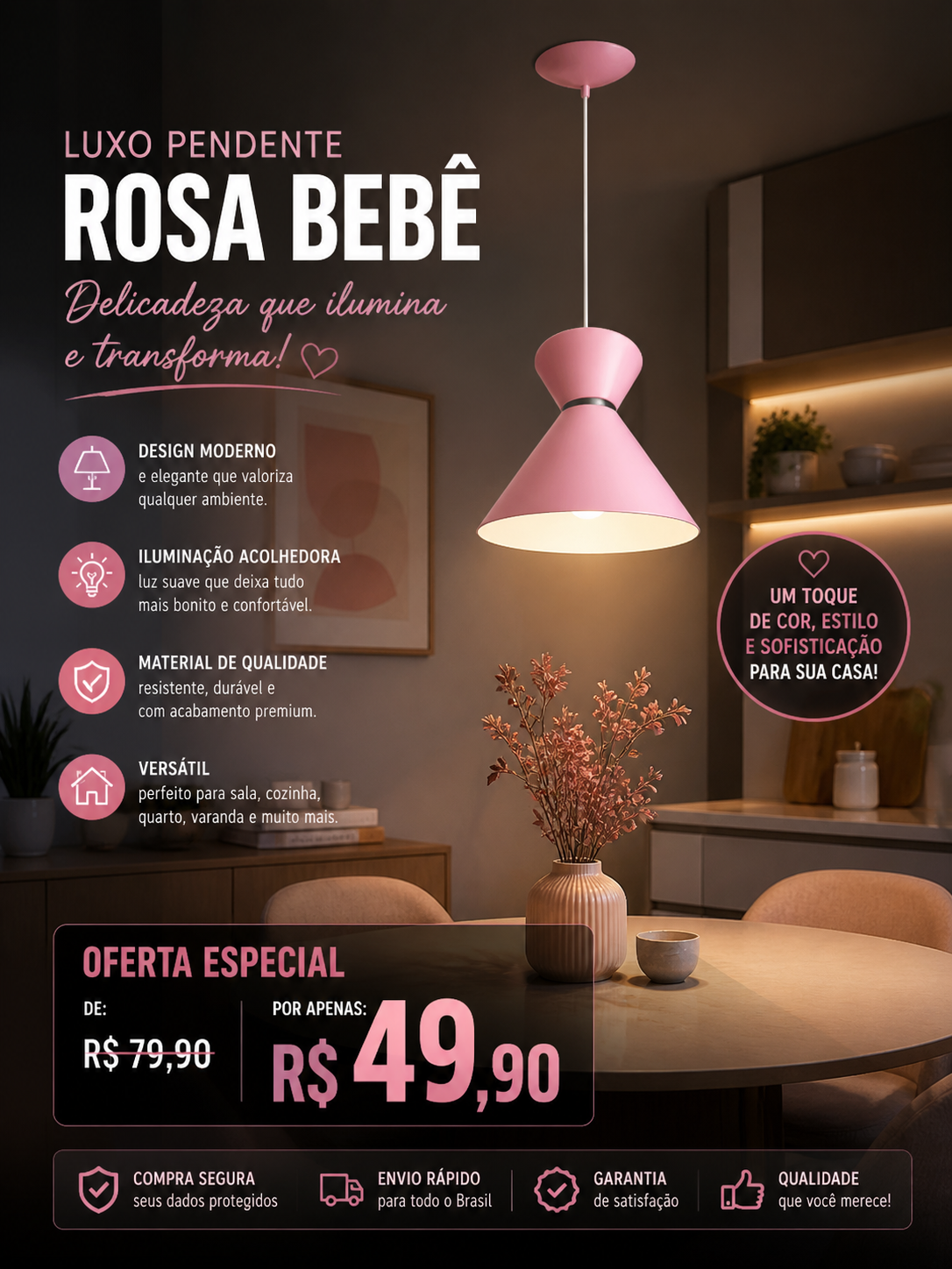 Pendente Rosa